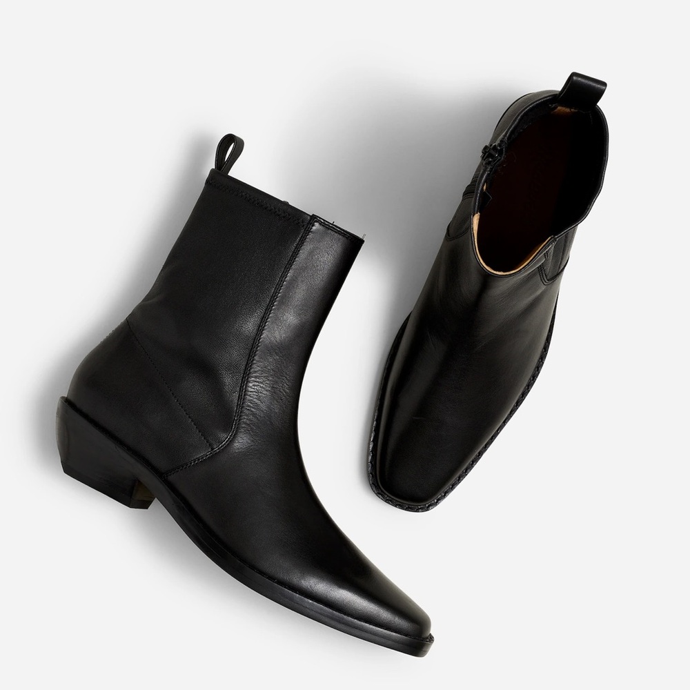 Black Leather Ankle Boots